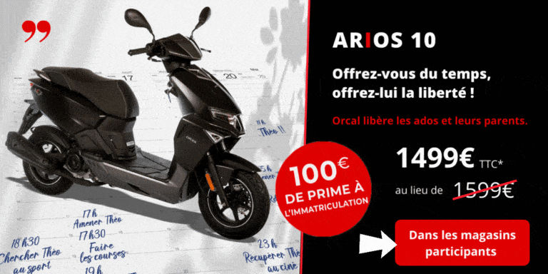 Orcal Arios 10 scooter 50cc promotion mai 2022